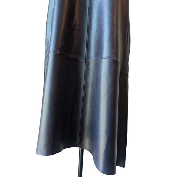 Zadig & Voltaire Room Cuir Lamb Leather Navy Blue Sleeveless Mini Dress Small - Picture 5 of 12